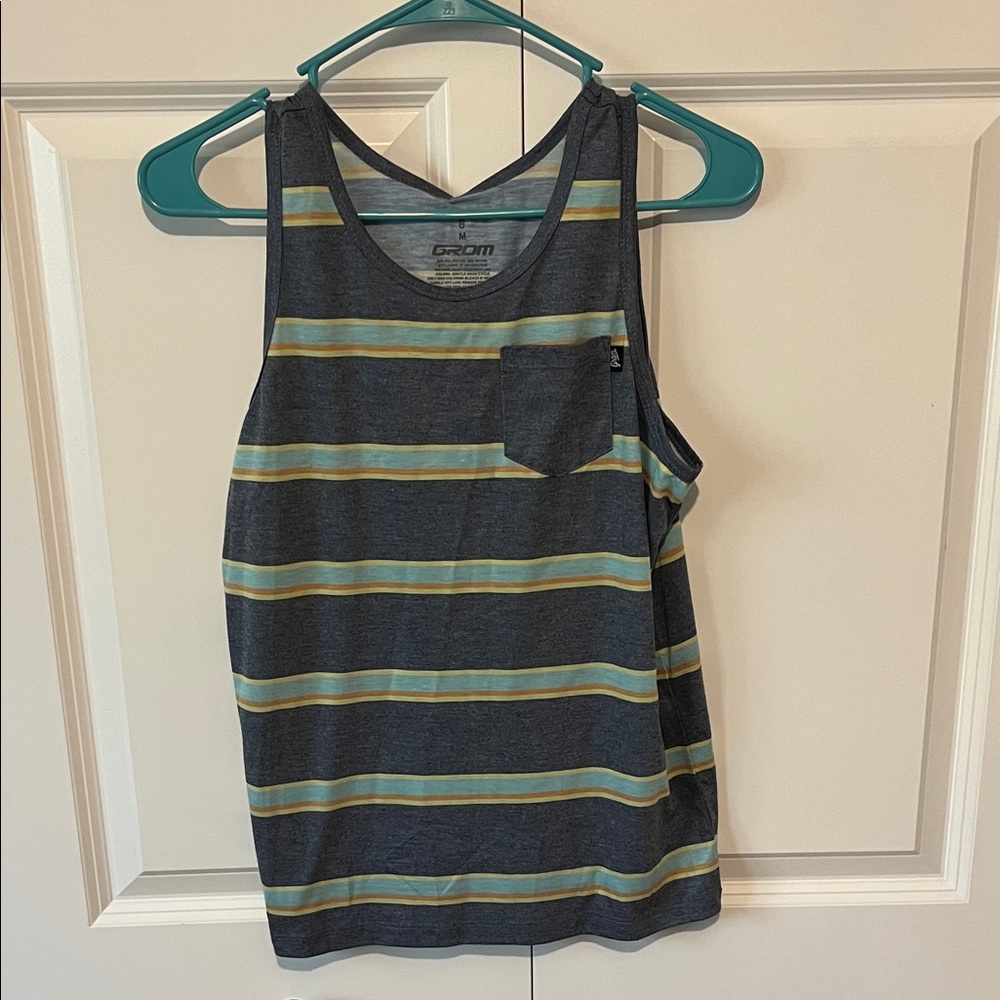 Boys Striped Tank Top with Pocket